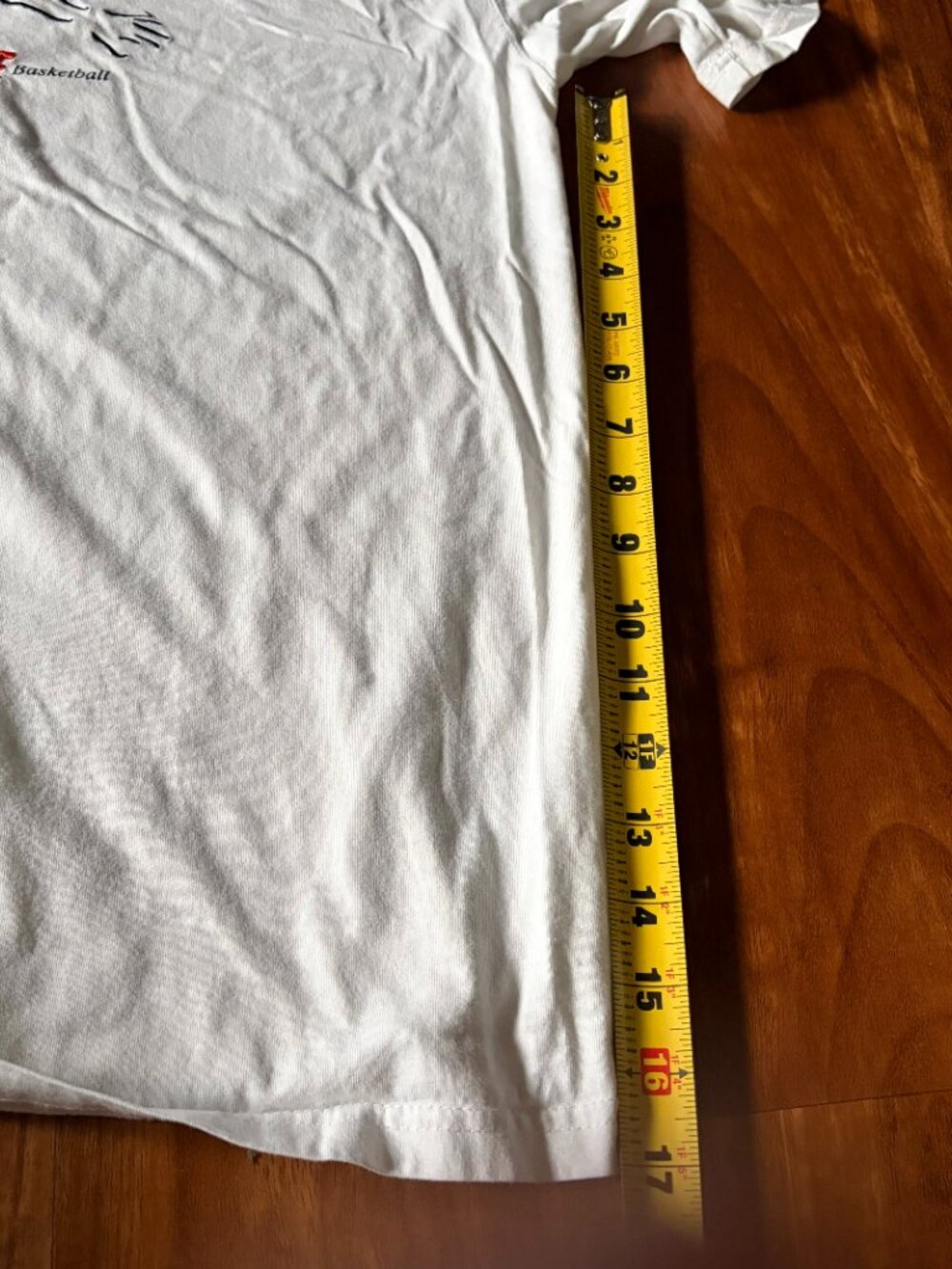 Y2K retro style Nike Basketball OC 90 white line art embroidered t-shirt, L - Picture 6 of 8